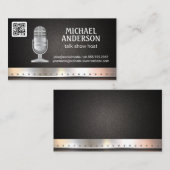 microfoon | Metalen sierstrip | Visitekaartje QR-c (Voorkant / Achterkant)