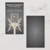 Microfoon | Metalen textuur achtergrond Visitekaartje (Voorkant / Achterkant)