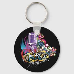 Microfoon ~ Mike Audio Sing Singing Music Sleutelhanger