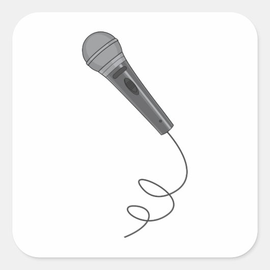 Microfoon Mike ~ Audio Sound Music Vierkante Sticker (Voorkant)