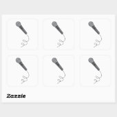 Microfoon Mike ~ Audio Sound Music Vierkante Sticker (Vel)