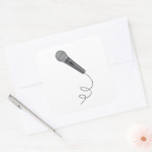 Microfoon Mike ~ Audio Sound Music Vierkante Sticker (Envelop)