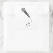 Microfoon Mike ~ Audio Sound Music Vierkante Sticker (Tas)