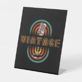  microfoon muziek zingen reclamebord met voetstuk (Voorkant)