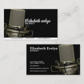 microfoon muziekaudio radiostem visitekaartje (Voorkant / Achterkant)