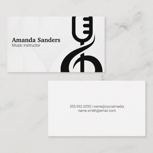 Microfoon Muzieknoot Grafisch Visitekaartje (Voorkant / Achterkant)