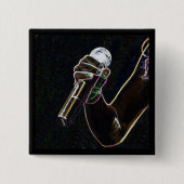 microfoon muziekzangeres vierkante button 5,1 cm (Voorkant)