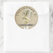  microfoon ontwerp kookplaten ronde sticker (Tas)