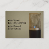 Microfoon op lichtachtergrond visitekaartje (Voorkant)