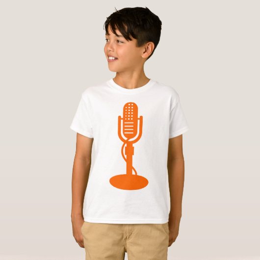 Microfoon - Oranje T-shirt (Voorkant volledig)