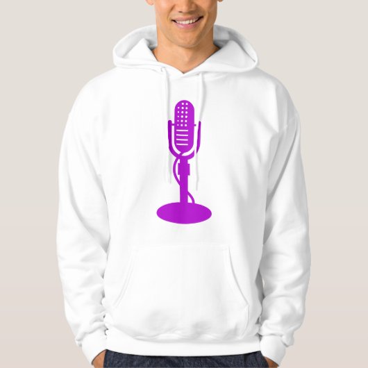 Microfoon - Paars Hoodie (Voorkant)