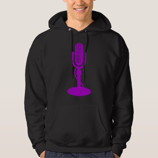 Microfoon - Paars Hoodie (Voorkant)