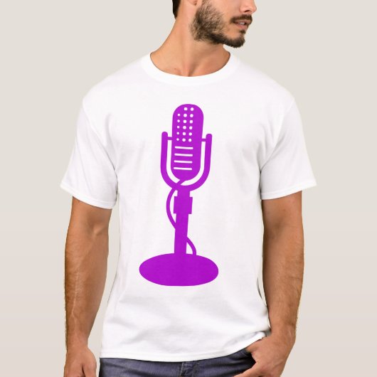 Microfoon - Paars T-shirt (Voorkant)