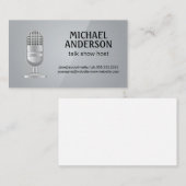 microfoon | Podcast-host | Grijze verliezen Visitekaartje (Voorkant / Achterkant)