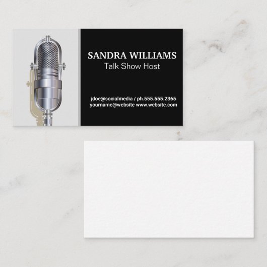 microfoon | Podcast Host Visitekaartje (Voorkant / Achterkant)