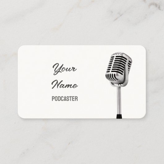 Microfoon Podcast Radio Visitekaartje (Voorkant)