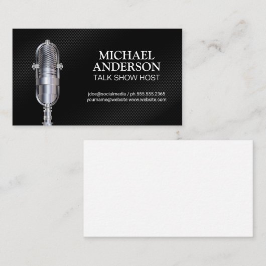 Microfoon | Podcast-Show Visitekaartje (Voorkant / Achterkant)