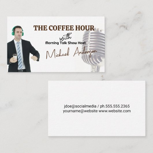 Microfoon | Podcast Talk Show Host Visitekaartje (Voorkant / Achterkant)
