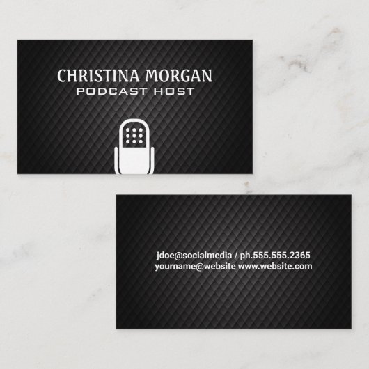 Microfoon | podcaster | Talk Show Host Visitekaartje (Voorkant / Achterkant)