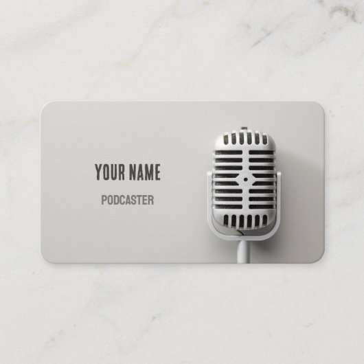 🎙️ Microfoon Podcaster Talk Show Podcast Visitekaartje (Voorkant)