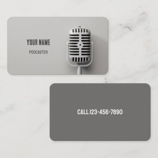 🎙️ Microfoon Podcaster Talk Show Podcast Visitekaartje (Voorkant / Achterkant)