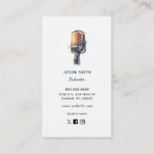 microfoon Podcaster Visitekaartje (Voorkant)