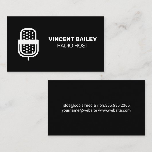 Microfoon | Radio Presentator | Podcast  Visitekaartje (Voorkant / Achterkant)