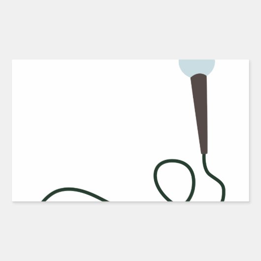 microfoon rechthoekige sticker (Voorkant)