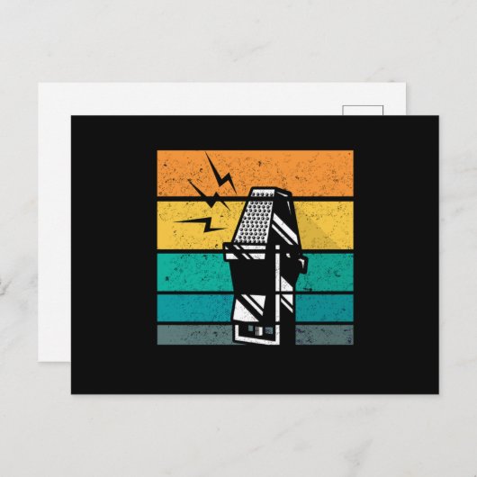  microfoon Retro Singer Karaoke Mic Gift Briefkaart (Voorkant / Achterkant)