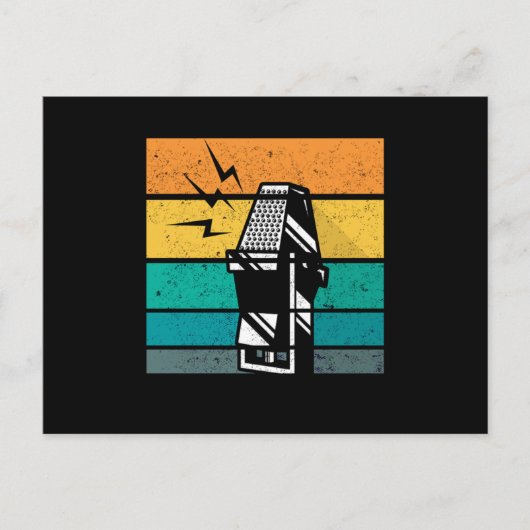  microfoon Retro Singer Karaoke Mic Gift Briefkaart (Voorkant)