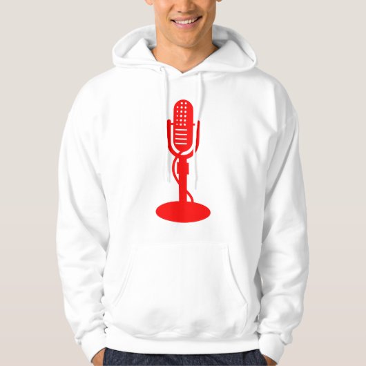 Microfoon - rood hoodie (Voorkant)