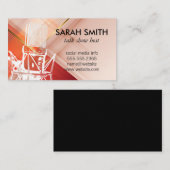 Microfoon / Rood Oranje Achtergrond Visitekaartje (Voorkant / Achterkant)