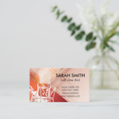 Microfoon / Rood Sinaasappel Achtergrond Visitekaartje (Staand voorkant)