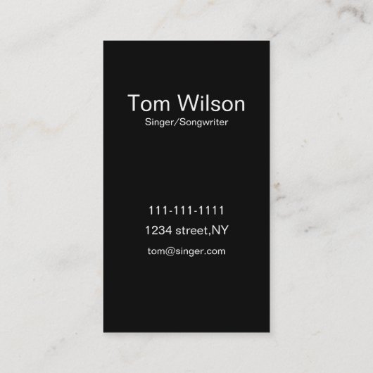 microfoon singer muziek Visitekaartje (Achterkant)