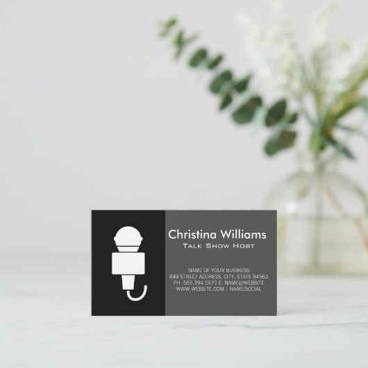 Microfoon Singer Talk Show Visitekaartje (Staand voorkant)