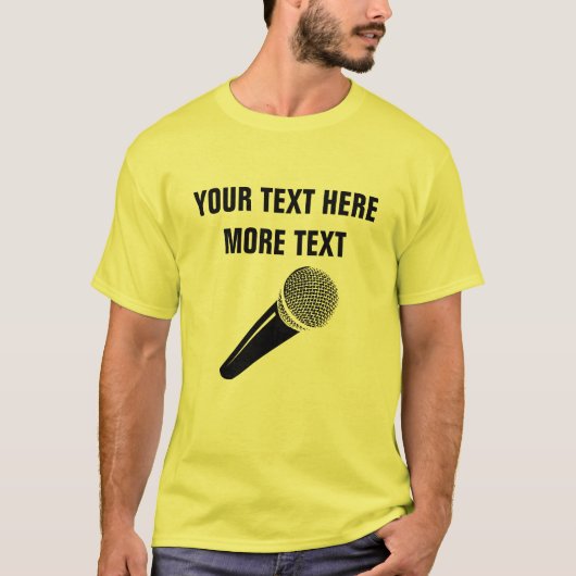 Microfoon t shirt voor karoake muziekzingende part (Voorkant)