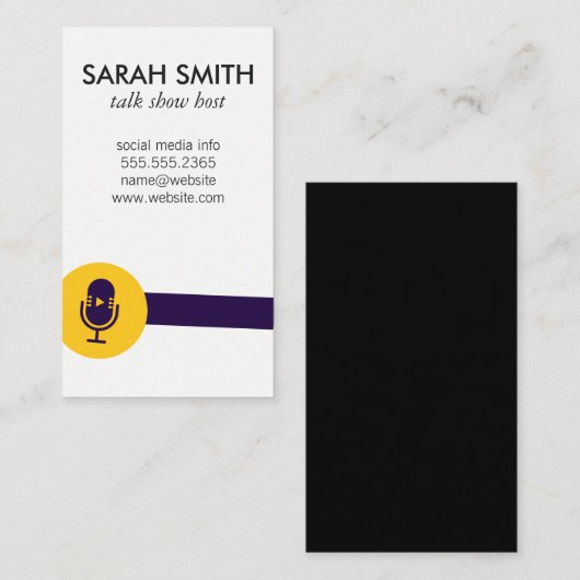 Microfoon Talk Show Logo / Entertainment Visitekaartje (Voorkant / Achterkant)