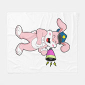 Microfoon van konijnenpolitie fleece deken (Voorkant (Horizontaal))