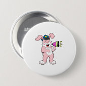 Microfoon van konijnenpolitie ronde button 7,6 cm (Voorkant /achterkant)