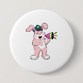 Microfoon van konijnenpolitie ronde button 7,6 cm (Voorkant)