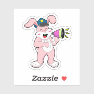 Microfoon van konijnenpolitie sticker