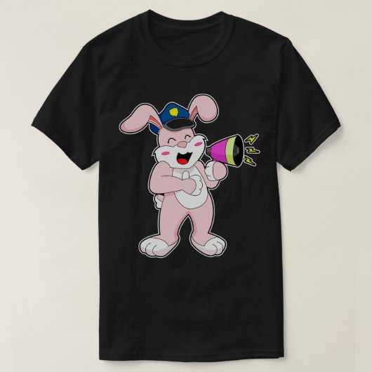 Microfoon van konijnenpolitie t-shirt (Design voorkant)