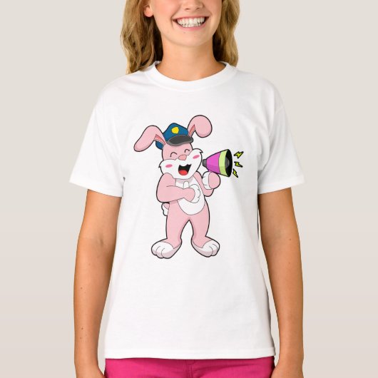 Microfoon van konijnenpolitie t-shirt (Voorkant)