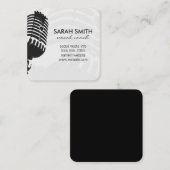 microfoon vierkante visitekaartje (Voorkant / Achterkant)