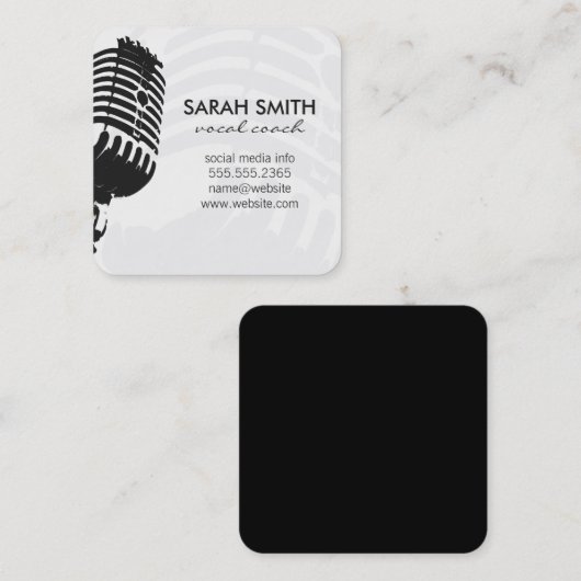 microfoon vierkante visitekaartje (Voorkant / Achterkant)