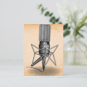 Microfoon Vintage Briefkaart (Staand voorkant)