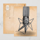 Microfoon Vintage Briefkaart (Voorkant / Achterkant)