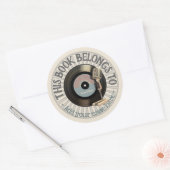  Microfoon Vinyl 45 Record Bookplate Ronde Sticker (Envelop)