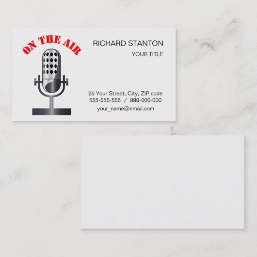  microfoon visitekaartje (Voorkant / Achterkant)