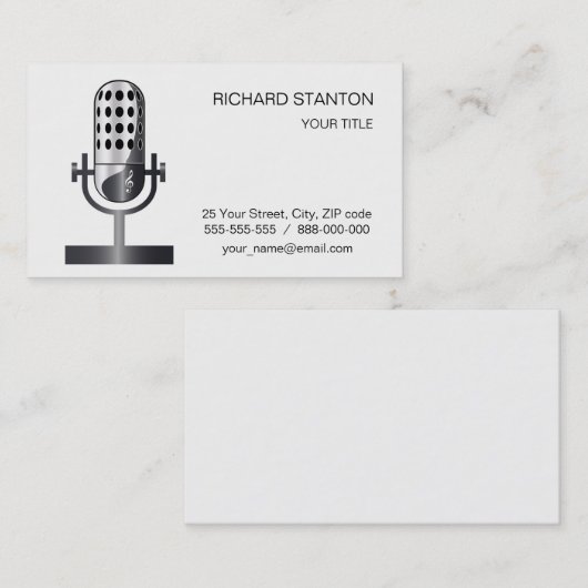  microfoon visitekaartje (Voorkant / Achterkant)
